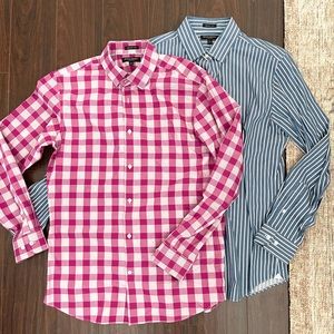Set of 2 Men’s Banana Republic Grant Non Iron Dress Long Sleeve Shirt Large